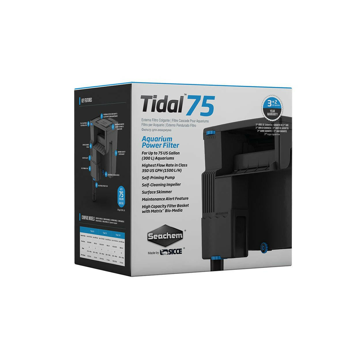 Seachem Tidal 75 Hang-On Filter - Charterhouse Aquatics