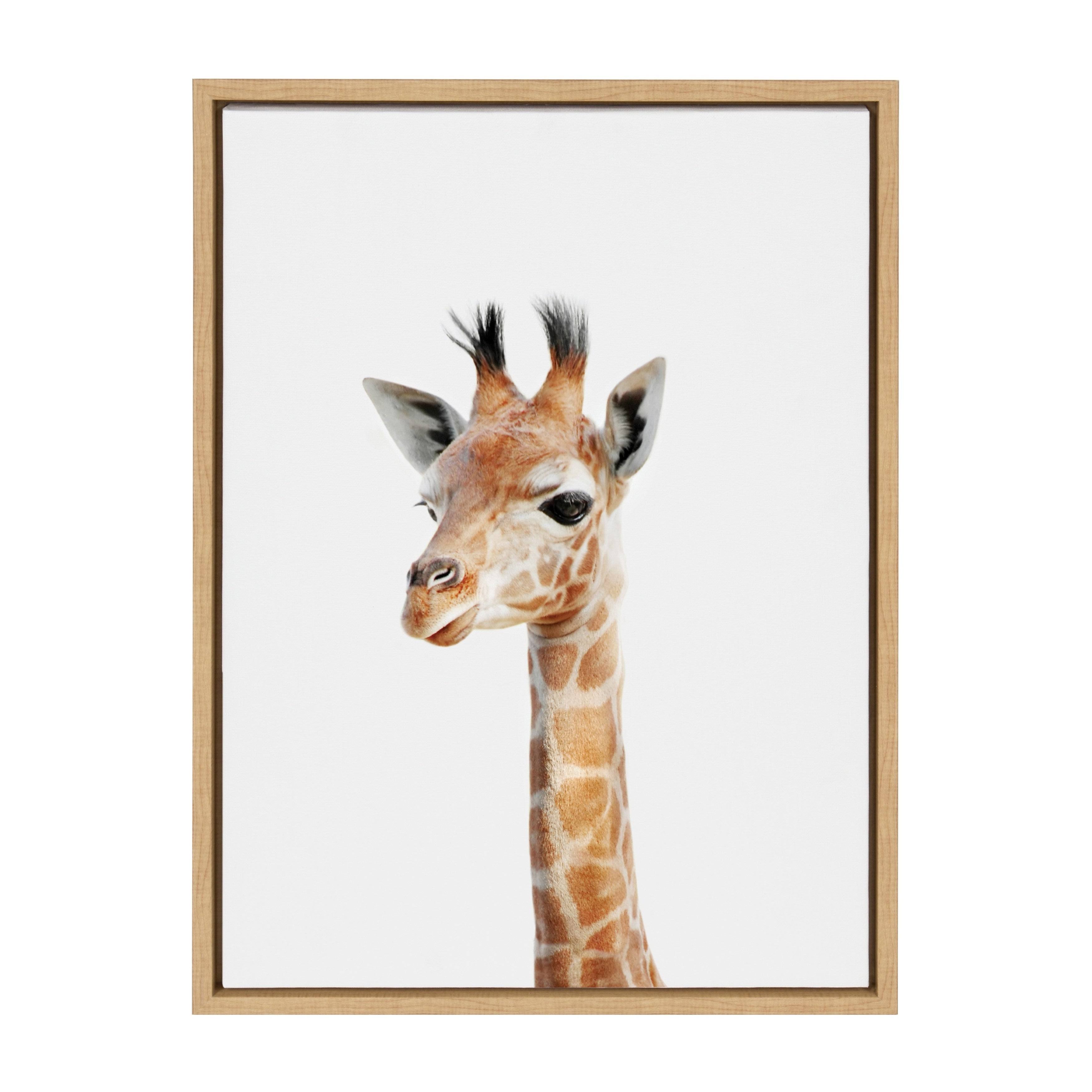 Kate and Laurel Sylvie Baby Giraffe Animal Print Portrait Framed Canvas Wall Art by Amy Peterson, 18x24 QJJGLH_N45R Kate and Laurel Sylvie Baby Giraffe Animal Print Portrait Framed Canvas Wall Art by Amy Peterson, 18x24 QJJGLH_N45R