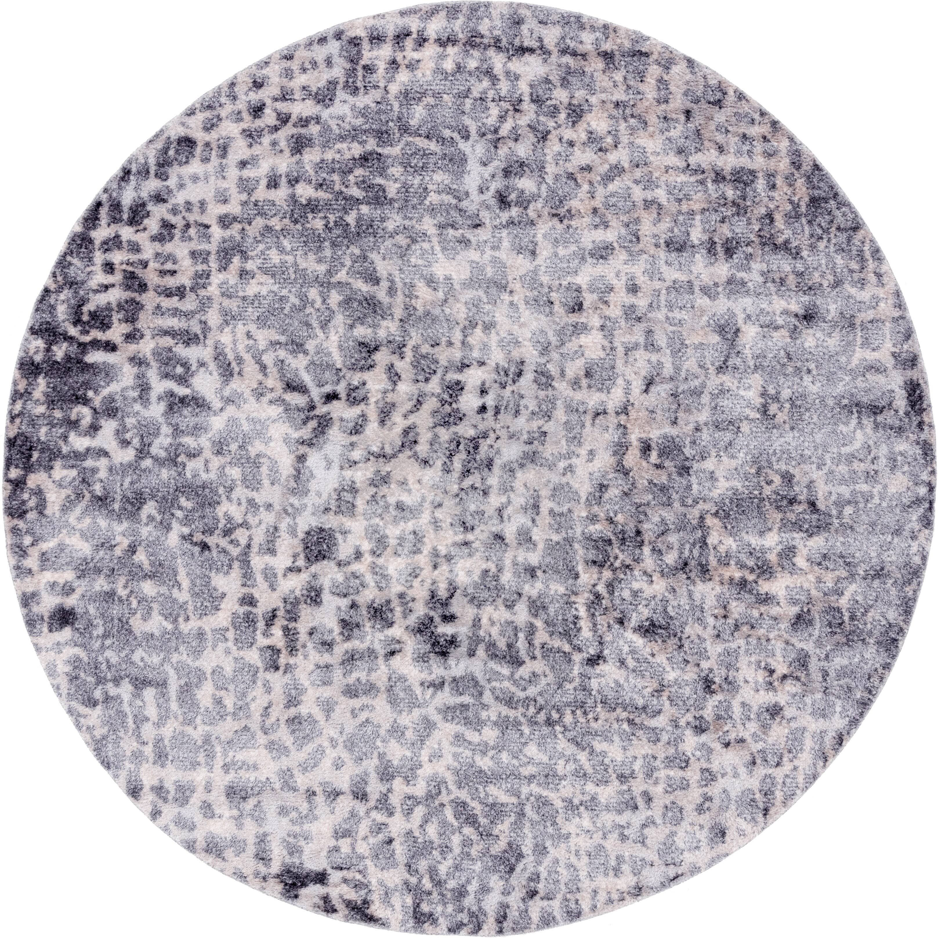 Unique Loom Titan Fractal Area Rug (8' 4 Round - Gray) PTZF8H_RV73