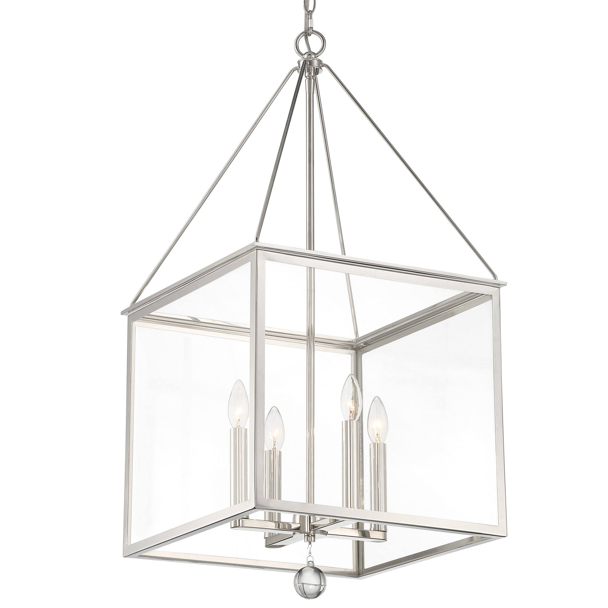 Crystorama Weston 4 Light Lantern - Polished Nickel - WES-9907-6S3KSV_YWCP