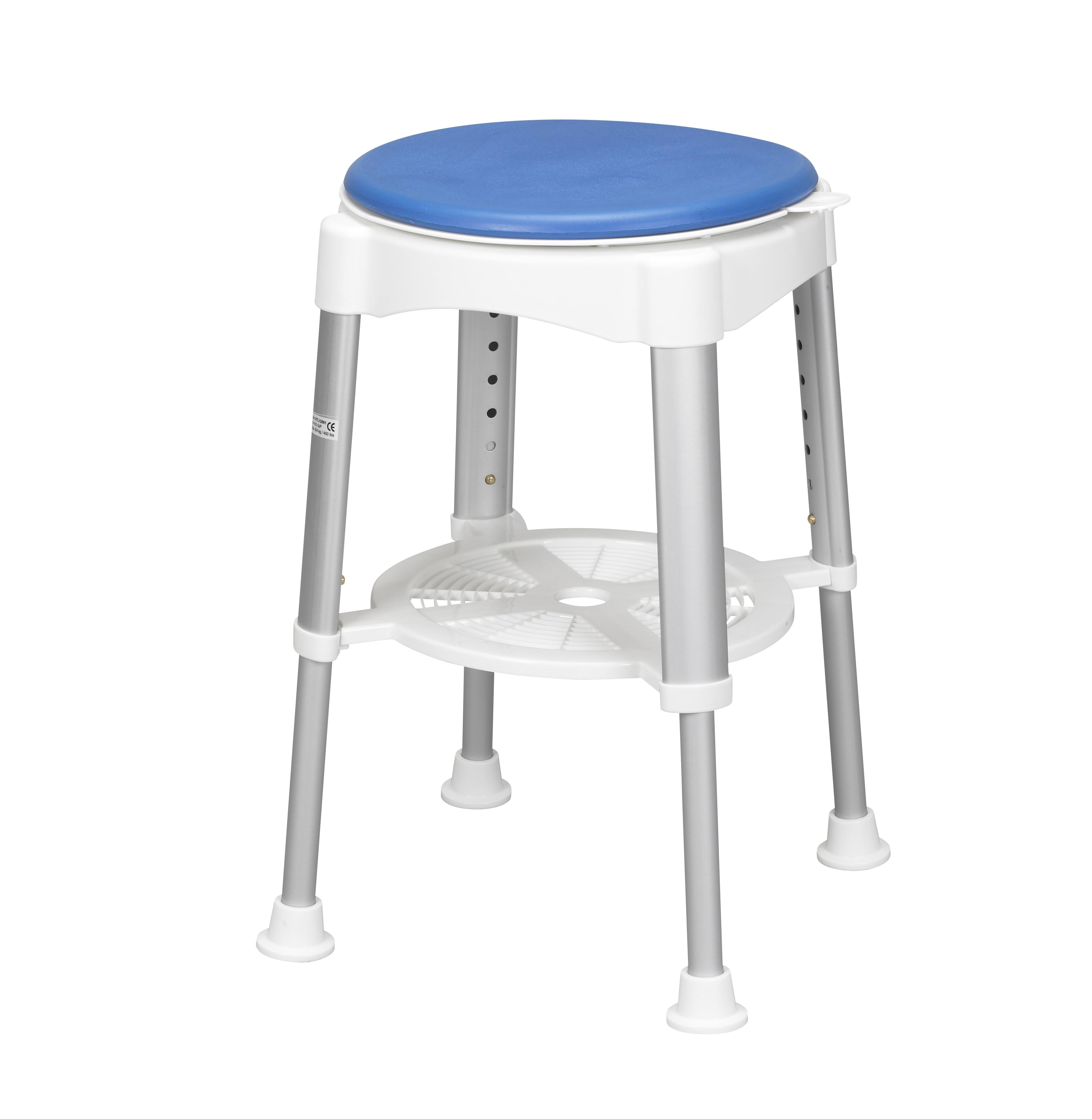 Drive Medical Bath Stool with Blue Padded Rotating 6G0UWE_0NCN Drive Medical Bath Stool with Blue Padded Rotating 6G0UWE_0NCN