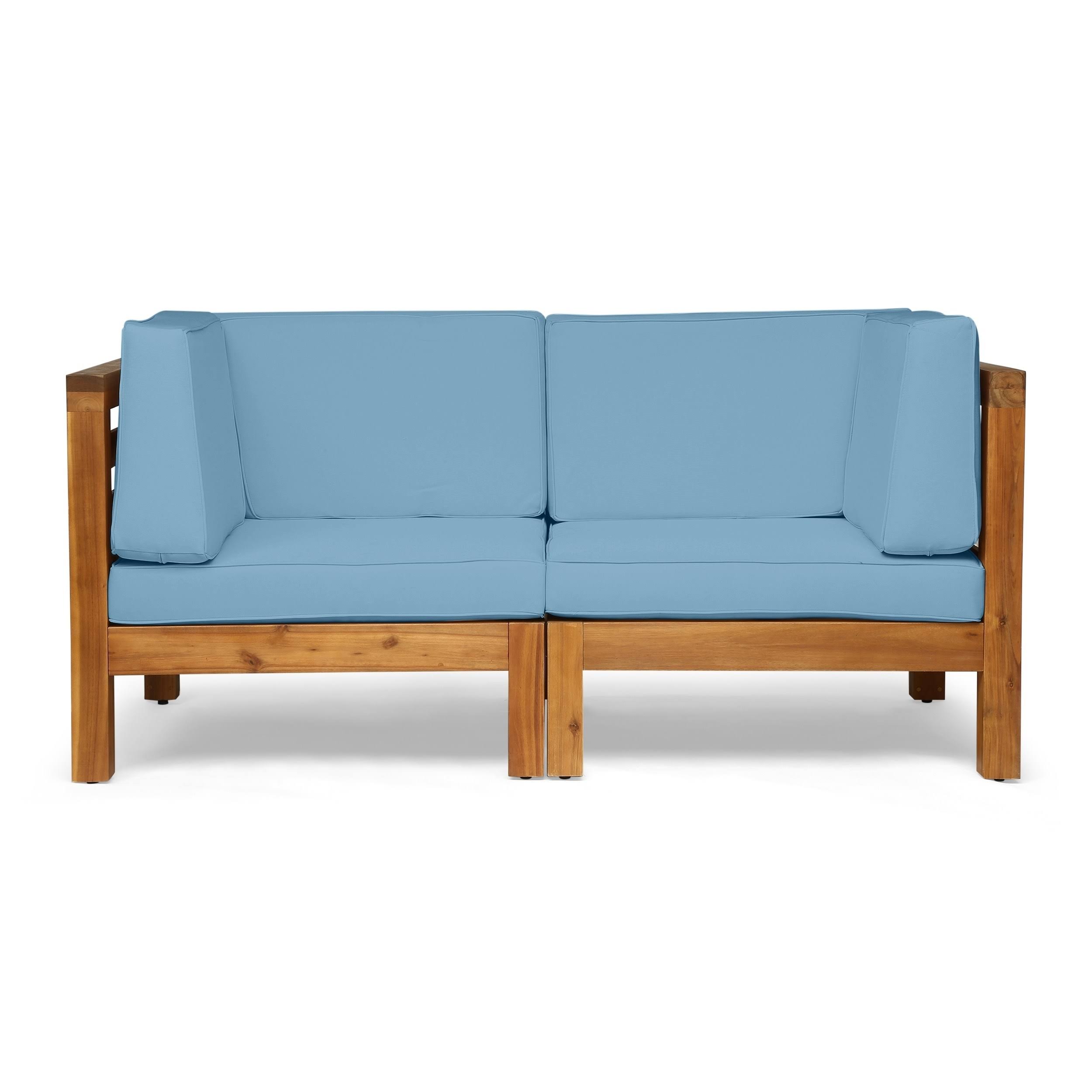 Christopher Knight Home Oana Outdoor 2-Seater Sectional Acacia Wood Loveseat Set by, EWEPL3_PEVW Christopher Knight Home Oana Outdoor 2-Seater Sectional Acacia Wood Loveseat Set by, EWEPL3_PEVW