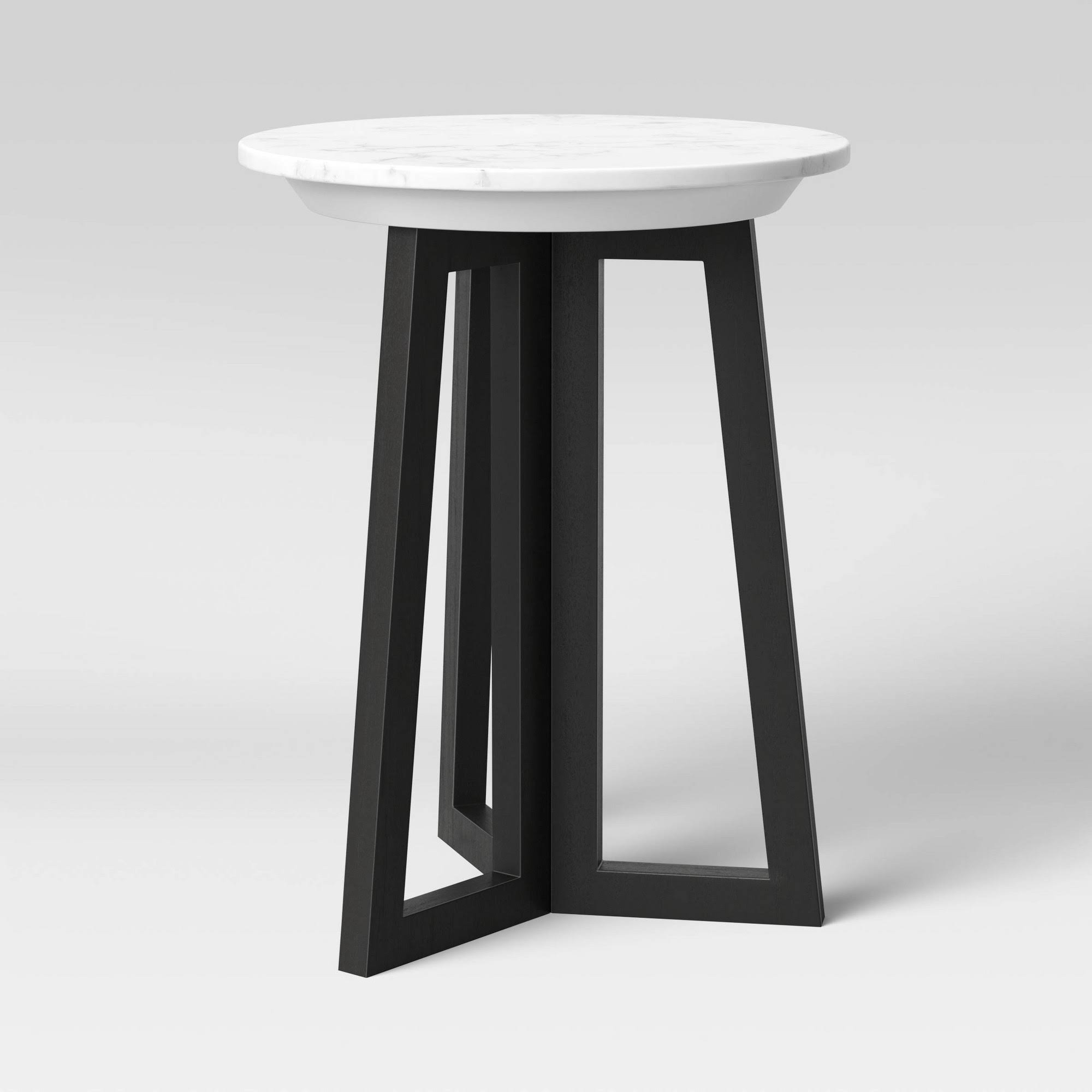 Altavista Round Marble End Table White - FOQZIP_UJEL