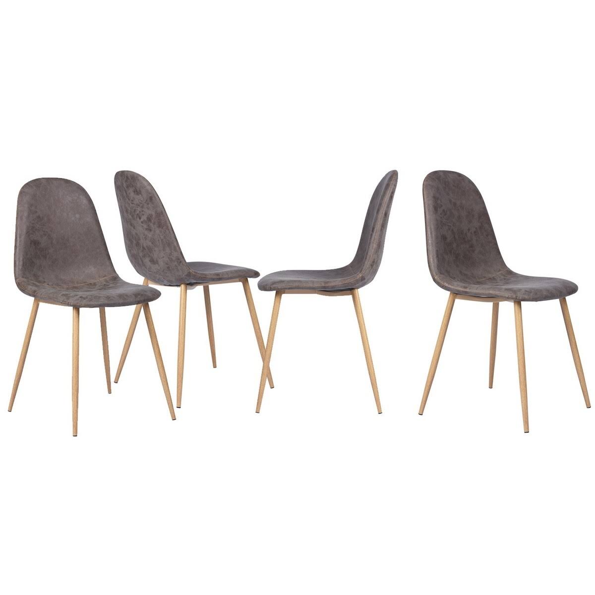 Carson Carrington Mid-Century Modern PU Dining Chair (Set of 4) - Dark VTY4DU_OXYT Carson Carrington Mid-Century Modern PU Dining Chair (Set of 4) - Dark VTY4DU_OXYT