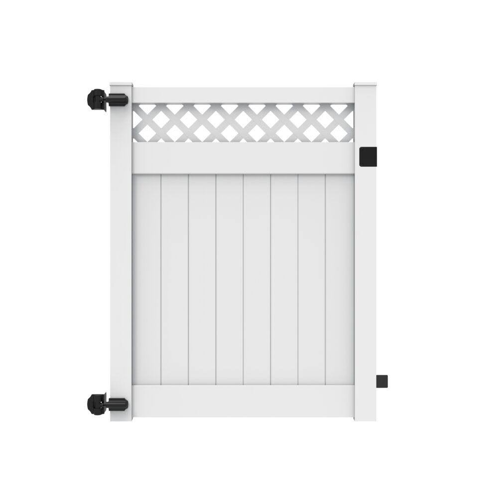 Veranda Anderson 5 ft. x 6 ft. White Vinyl Lattice Top Fence WJP2N6_DSOR Veranda Anderson 5 ft. x 6 ft. White Vinyl Lattice Top Fence WJP2N6_DSOR