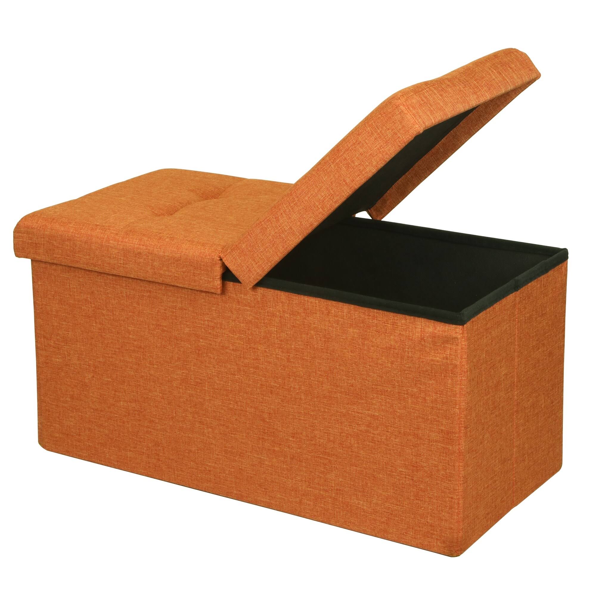 Storage Ottoman Bench 30 inch Smart Lift Top, Amber Orange - Crown BEJMJH_NII3