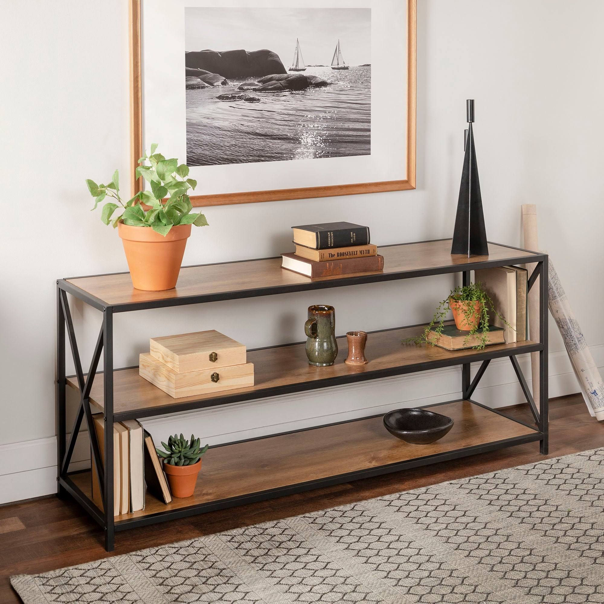The Gray Barn 60 inch X-Frame Metal and Wood UH9B4W_EJMH The Gray Barn 60 inch X-Frame Metal and Wood UH9B4W_EJMH