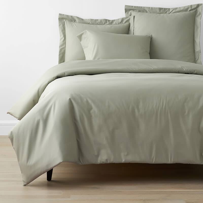Company Cotton Wrinkle-Free Sateen Duvet Cover - Green, Size Twin | The Company FY1UKQ_TQHE
