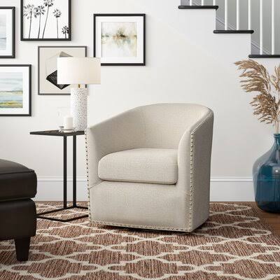 Leominster Swivel Barrel Chair Three Posts Upholstery Color YCTLFD_QPBC Leominster Swivel Barrel Chair Three Posts Upholstery Color YCTLFD_QPBC