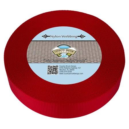 Country Brook Design | Red 2 inch Heavy Nylon Webbing, Size: 50 S28PKW_SBRZ Country Brook Design | Red 2 inch Heavy Nylon Webbing, Size: 50 S28PKW_SBRZ