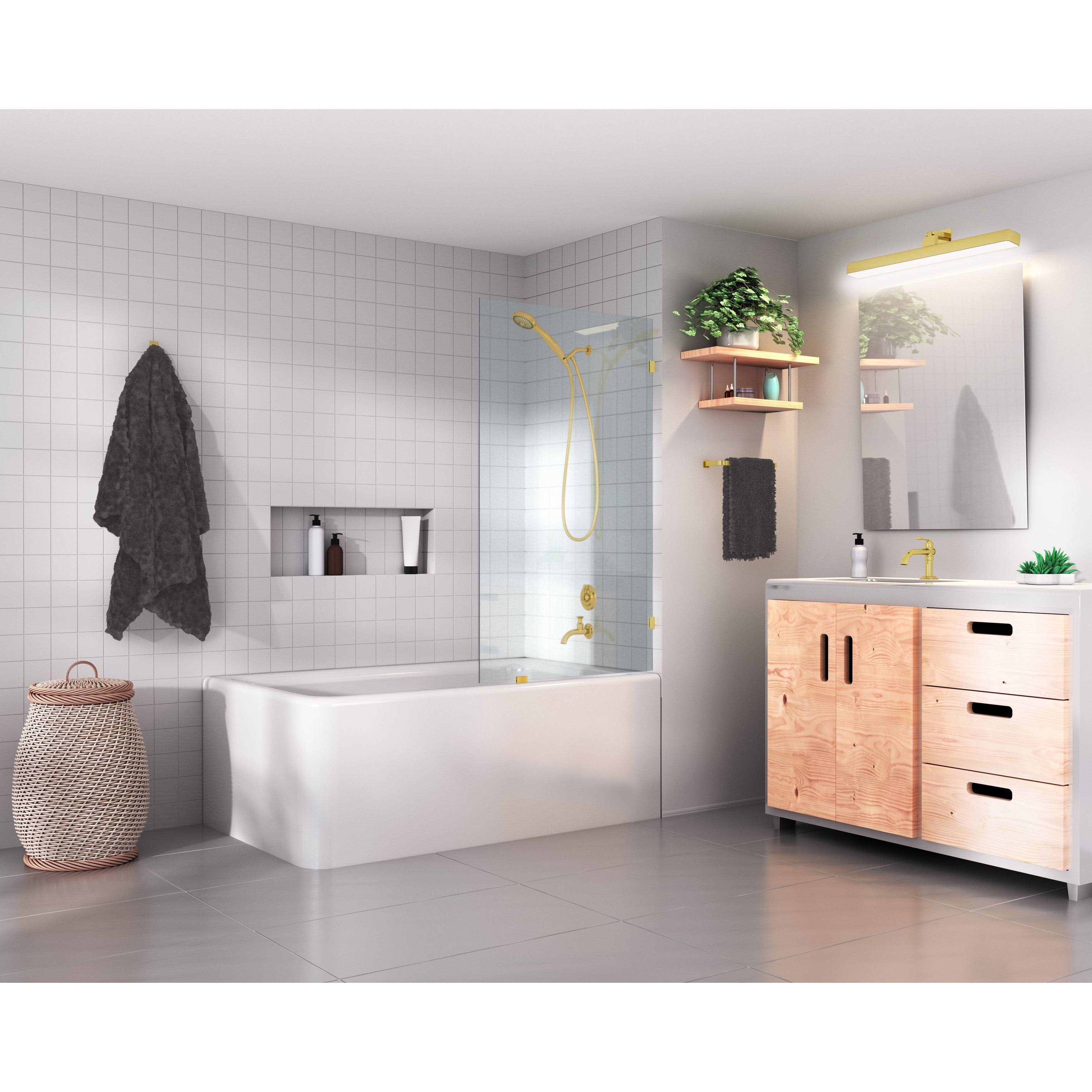 Glass Warehouse 58.25 in. x 26 in. Frameless Shower Bath Fixed CLFURP_OO4D