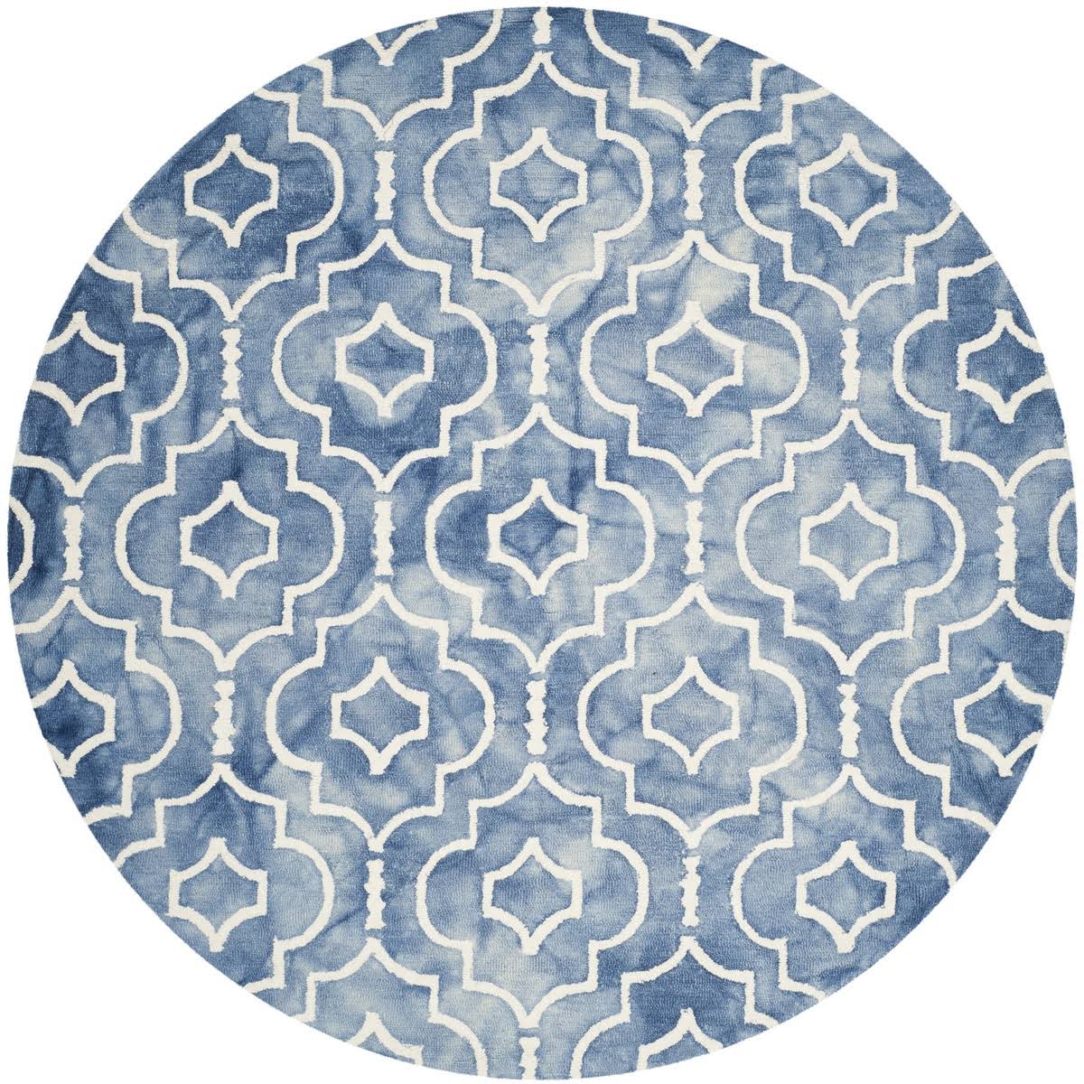 Safavieh 7' x 7' Round Dip Dye DDY538K Blue / Ivory TDRQVU_0VE8