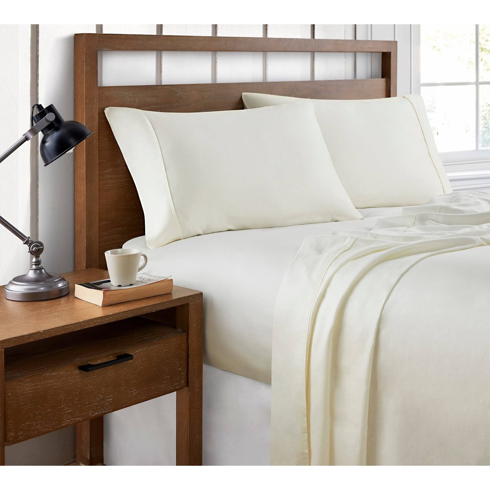 Porch den Monte Vista 400 TC Ultra Fine Cotton Sateen Bed Sheet Set - Ecru - IEU2GF_YDYD Porch den Monte Vista 400 TC Ultra Fine Cotton Sateen Bed Sheet Set - Ecru - IEU2GF_YDYD