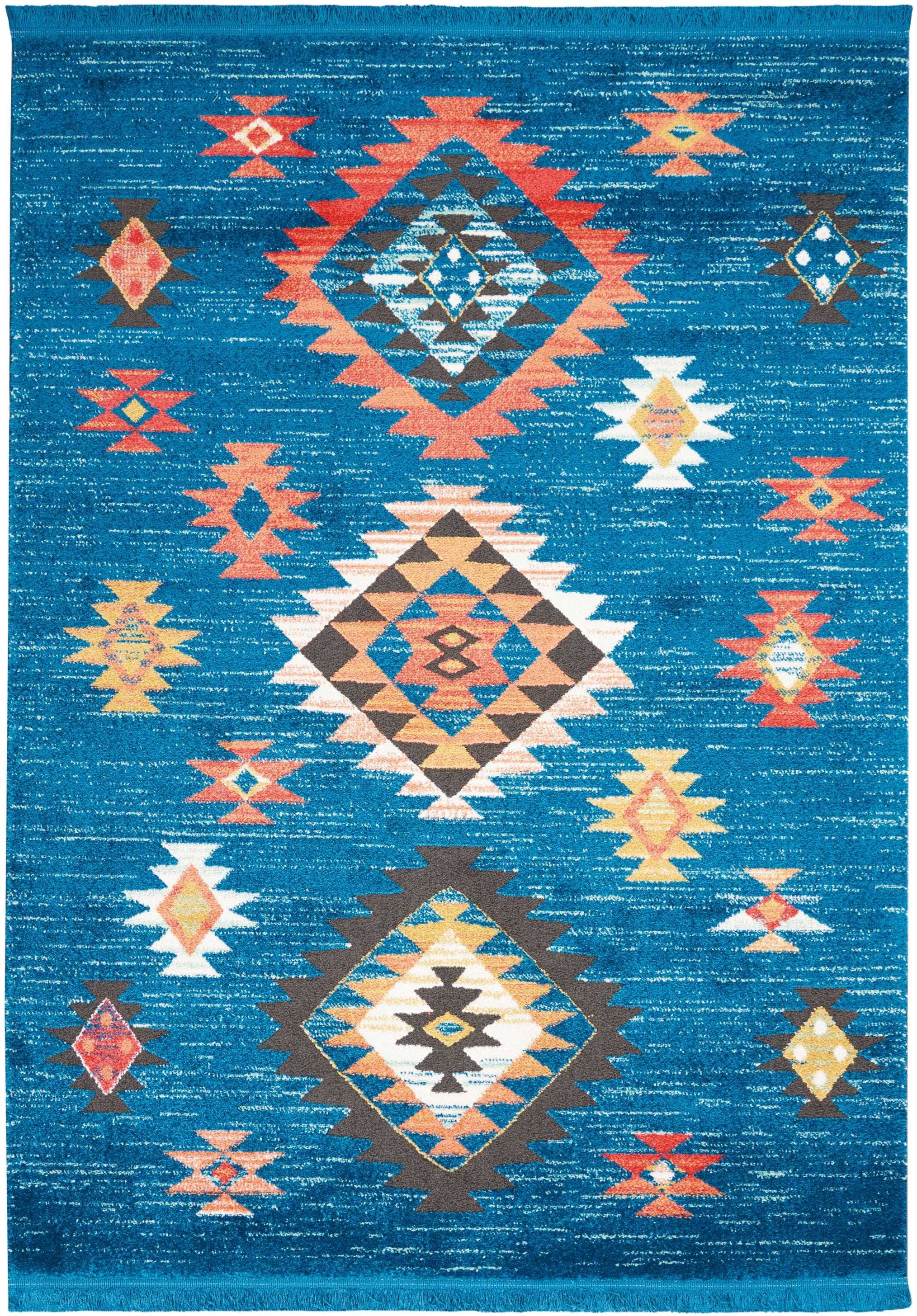 Nourison Tribal Decor Area Rug, Blue, 5'R6OEKR_UBKO Nourison Tribal Decor Area Rug, Blue, 5'R6OEKR_UBKO