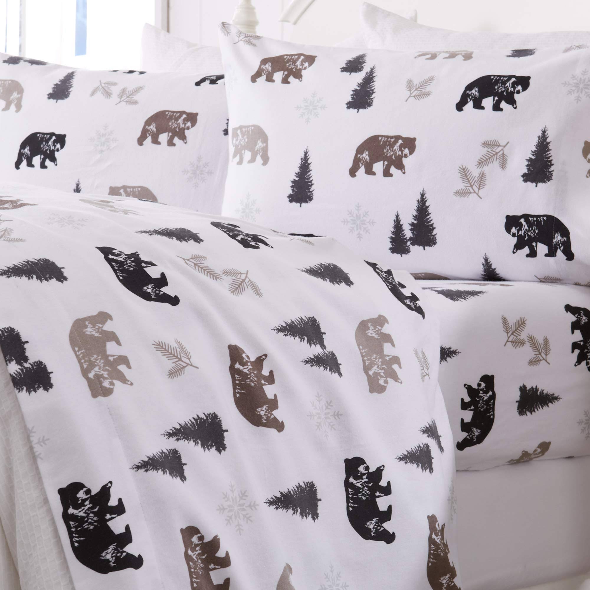 Great Bay Home 100% Cotton Flannel Lodge Printed Sheet Set Twin Extra Long Rustic DTN8QJ_FZVQ Great Bay Home 100% Cotton Flannel Lodge Printed Sheet Set Twin Extra Long Rustic DTN8QJ_FZVQ