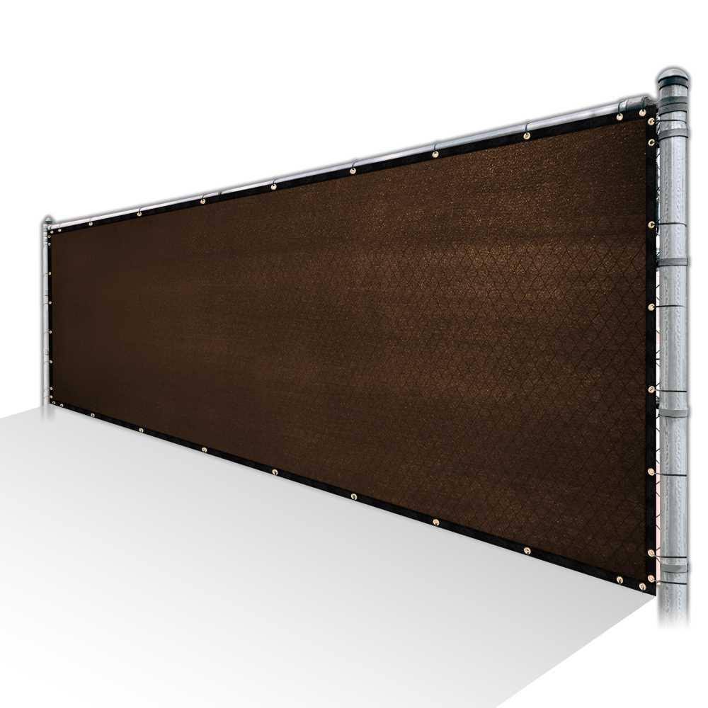 ColourTree 5 ft. x 187 ft. Brown Privacy Fence Screen Mesh Cover Screen with Reinforced Grommets for Garden Fence (Custom Size) FR8QHG_G1BY