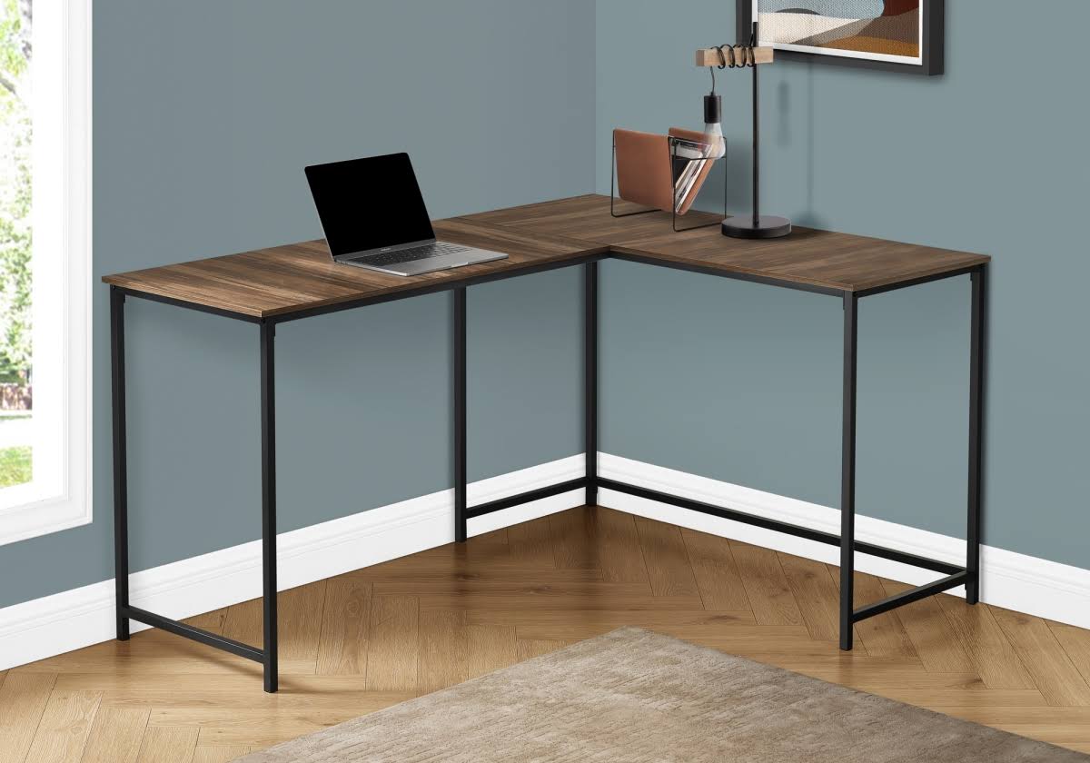 Monarch Specialties I 7391 58 in. Metal Corner Computer Desk Brown Reclaimed - GTDI9U_YJLI Monarch Specialties I 7391 58 in. Metal Corner Computer Desk Brown Reclaimed - GTDI9U_YJLI