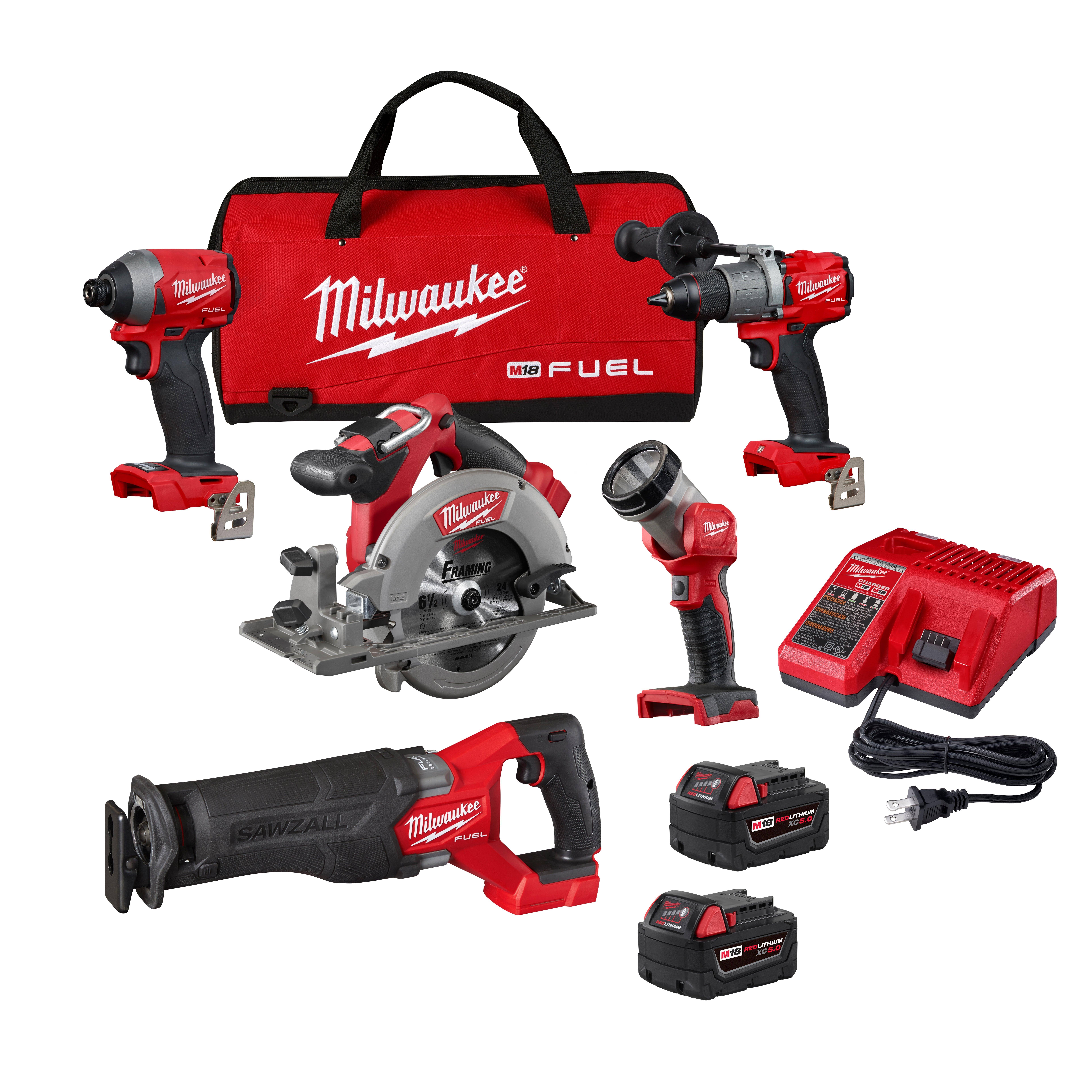 Milwaukee 2998-25 M18 Fuel 5 Tool Cordless Combo GW0FES_PP6Q