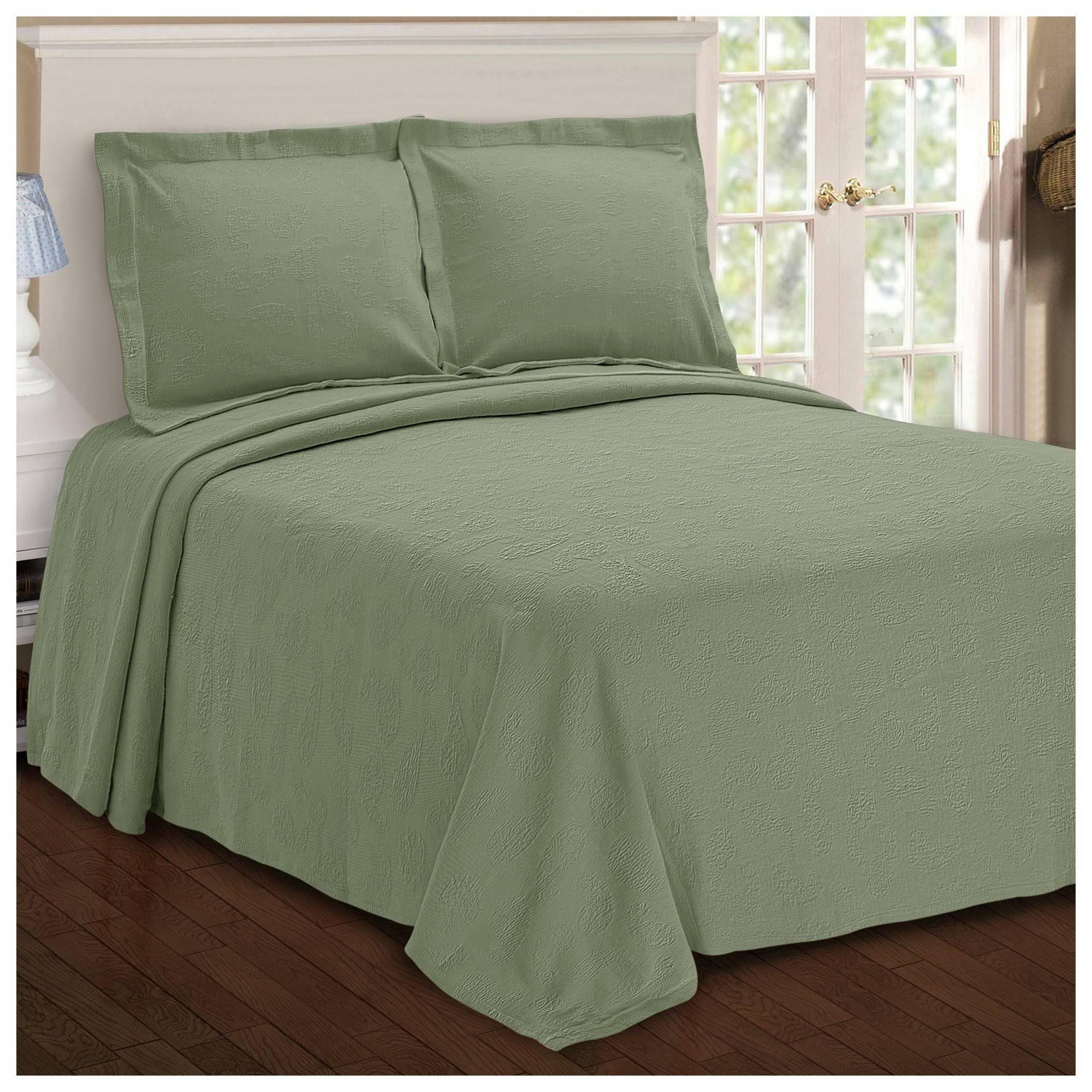 Superior 100% Premium Cotton Paisley Jacquard Matelasse Bedspread King FVXOBC_YZWV