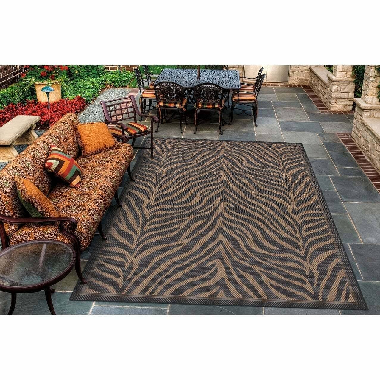 Pergola Cape Black-Cocoa Indoor/Outdoor Area Rug - 3'VHEBFI_NXLH Pergola Cape Black-Cocoa Indoor/Outdoor Area Rug - 3'VHEBFI_NXLH