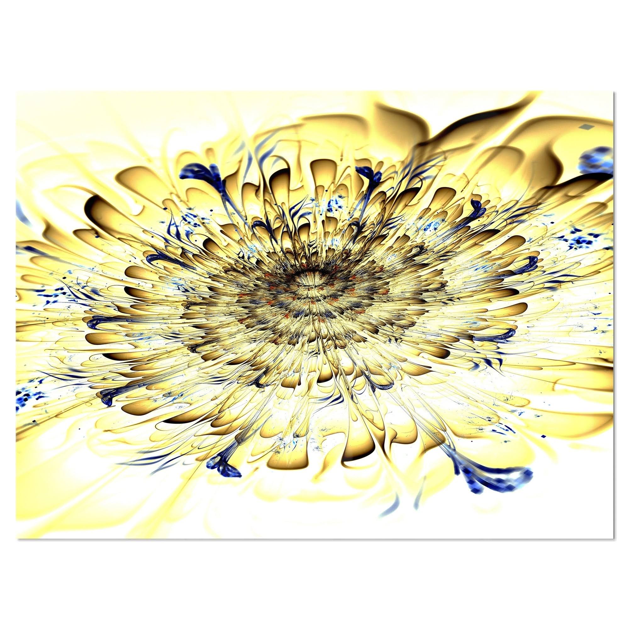 Design Art Light Yellow Digital Art Fractal Flower - Large Floral Glossy Metal Wall Art, Size 40 in. Wide x 30 in. PPQRA6_UC7M Design Art Light Yellow Digital Art Fractal Flower - Large Floral Glossy Metal Wall Art, Size 40 in. Wide x 30 in. PPQRA6_UC7M