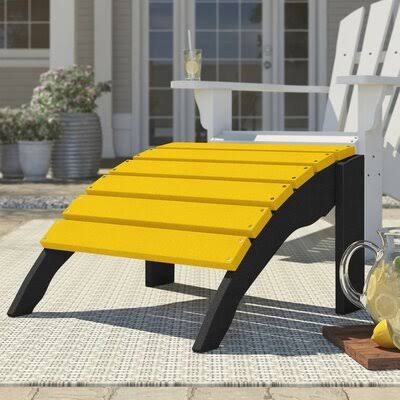 Holdrege Outdoor Ottoman Three Posts Color Black/Lemon BSTYIT_BYZQ