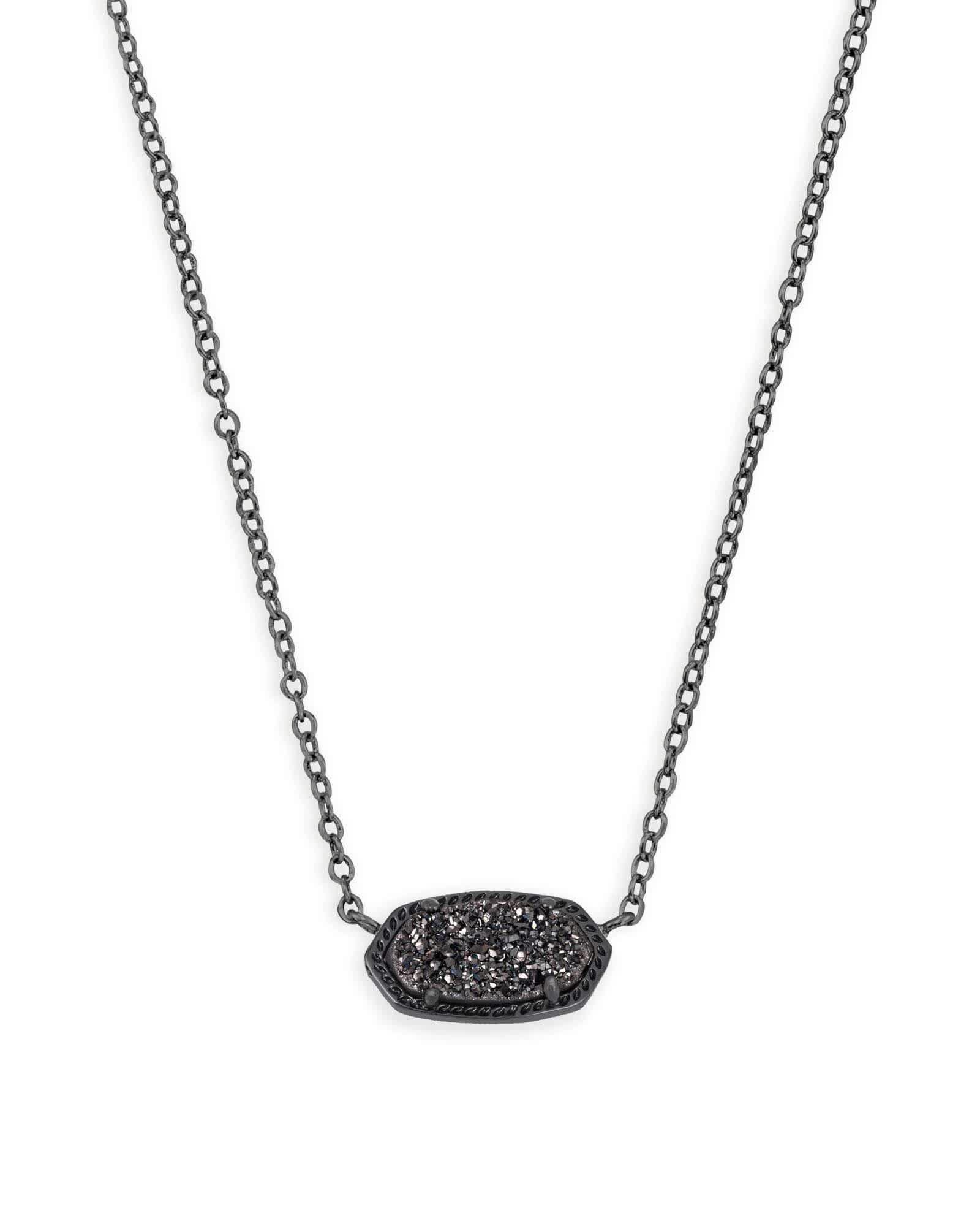 Kendra Scott ELISA Gunmetal Pendant Necklace - Black 8ERJSK_3YDJ Kendra Scott ELISA Gunmetal Pendant Necklace - Black 8ERJSK_3YDJ