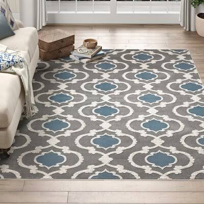 Melrose Gray/Blue Area Rug Andover Mills Rug Size Rectangle 3'B6C5WO_82EL
