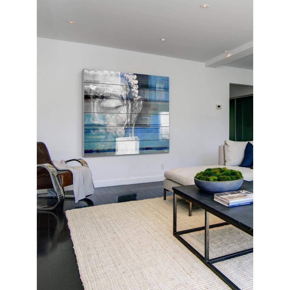 Parvez Michel 24 in. H x 24 in. W Blue Buddha by Parvez Taj Printed White Wood Wall Art, Multi-QJNAGQ_GWCD Parvez Michel 24 in. H x 24 in. W Blue Buddha by Parvez Taj Printed White Wood Wall Art, Multi-QJNAGQ_GWCD