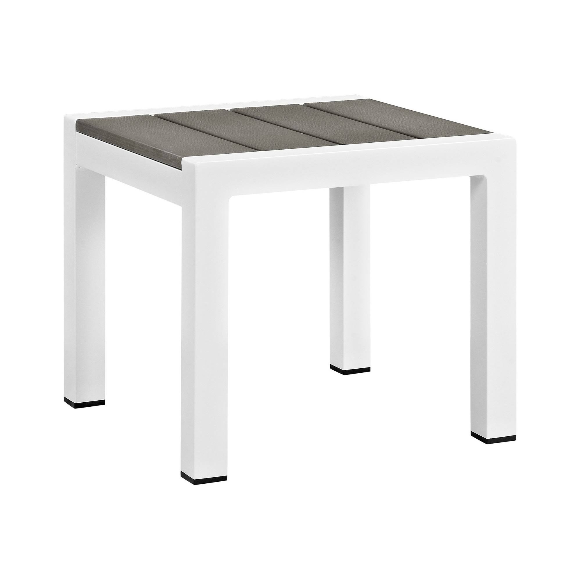 Modway Shore Outdoor Patio Aluminum Side Table in White XNCQVD_AN0G Modway Shore Outdoor Patio Aluminum Side Table in White XNCQVD_AN0G
