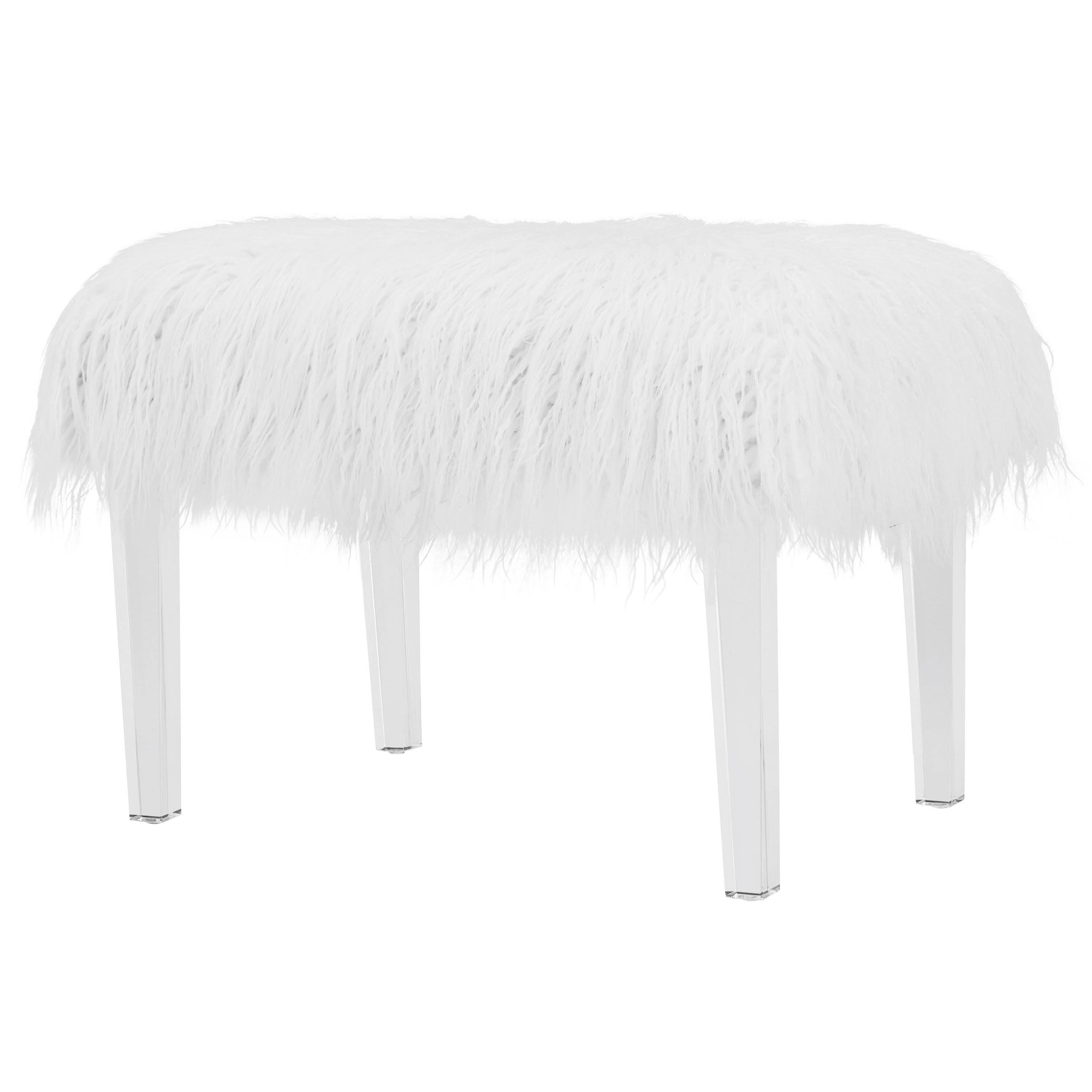 New Pacific Direct Scarlett Faux Fur Acrylic Stool, NEWBK6_PGAH New Pacific Direct Scarlett Faux Fur Acrylic Stool, NEWBK6_PGAH