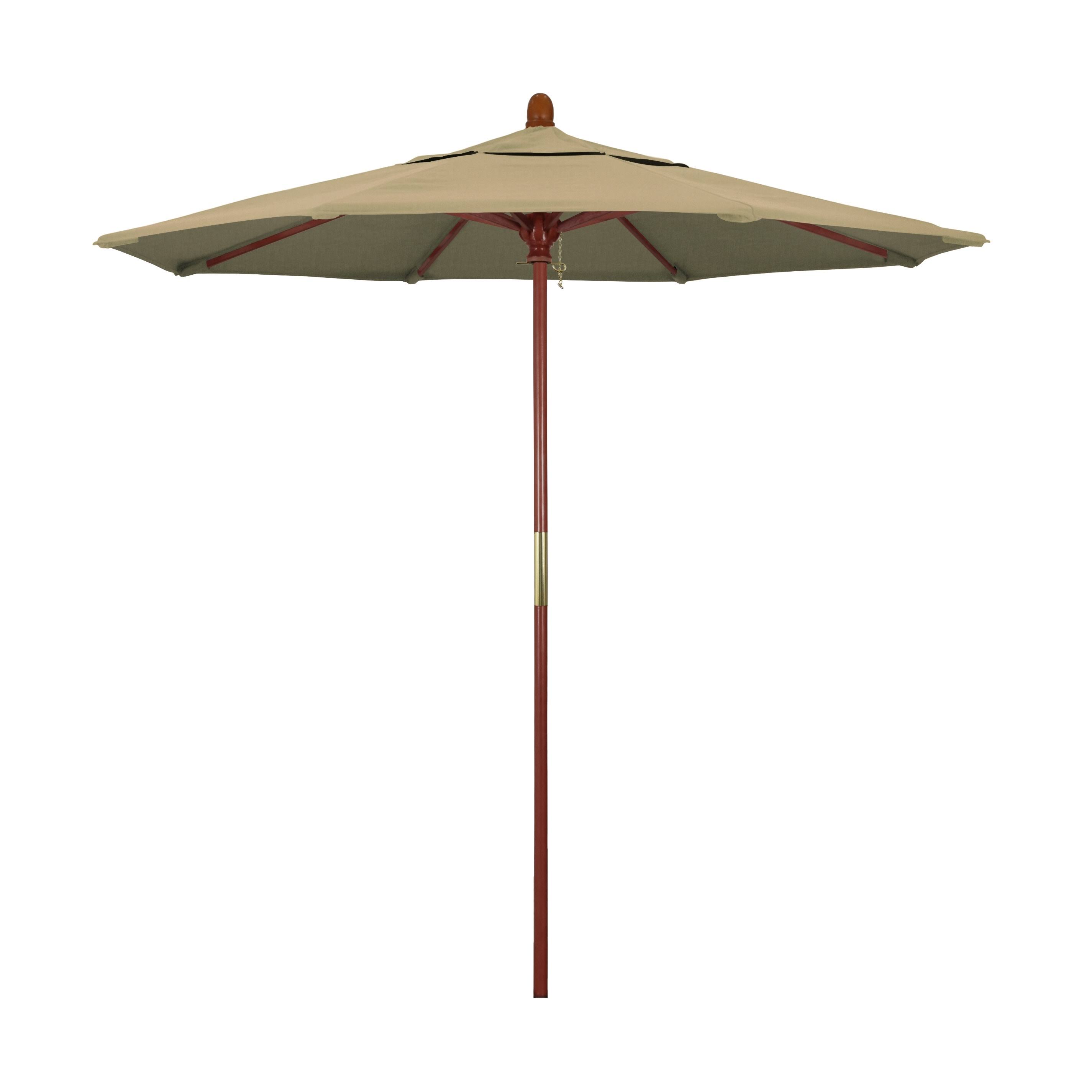 California Umbrella 7.5 ft. Wood Market Umbrella (Sunbrella Heather Beige) AGVVOH_I6RO