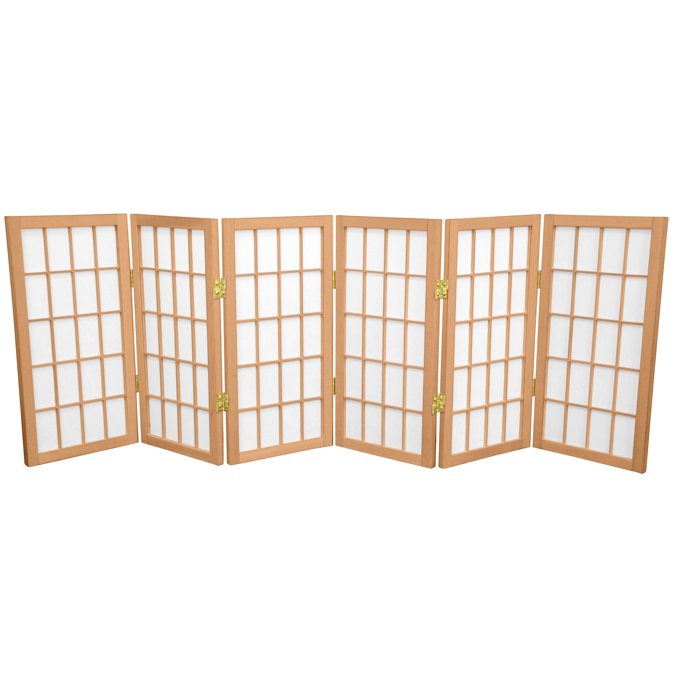 Oriental Furniture 2 ft. Tall Desktop Window Pane Shoji Screen - 6 Panel - F6G3E1_ZPNS Oriental Furniture 2 ft. Tall Desktop Window Pane Shoji Screen - 6 Panel - F6G3E1_ZPNS