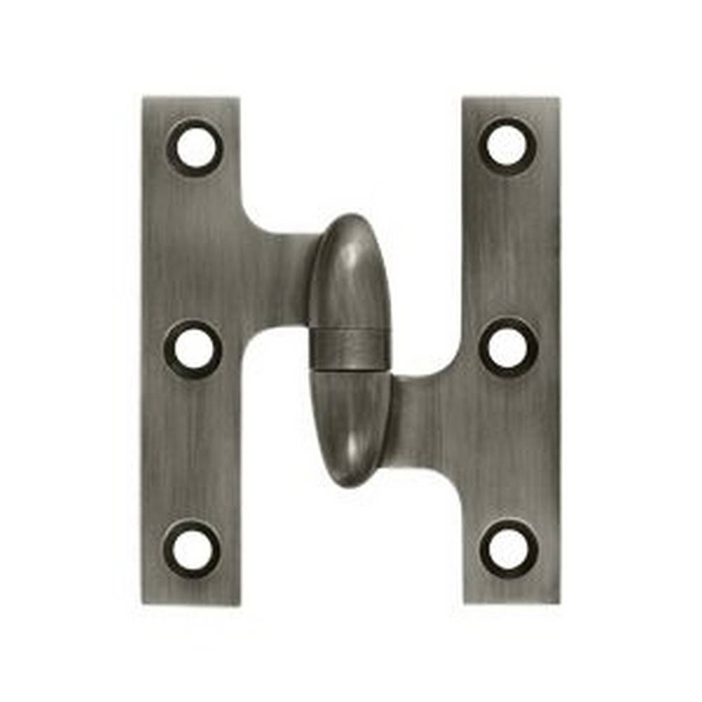 Deltana 3 x 2.5 inch Olive Knuckle Hinge Antique Nickel OK3025B15A-REGNUU_RUFO
