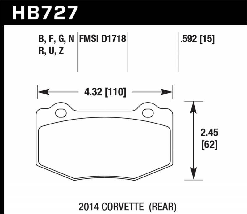 [HB727F.592]Hawk Performance HPS Brake FRT1XX_NPEO