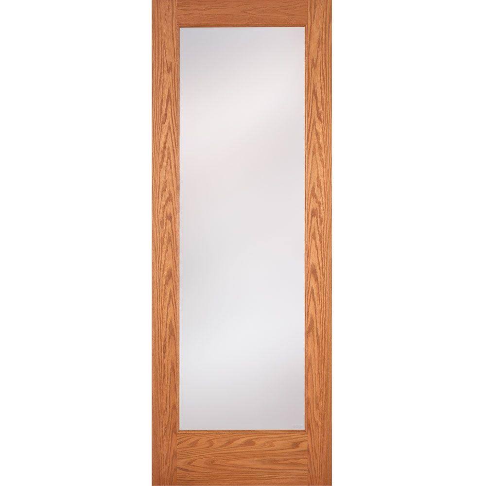 Feather River Doors 30 in. x 80 in. 1 Lite Unfinished Oak Privacy Woodgrain Interior Door Slab, Red Oak- Ready to 3JFBJG_WA23