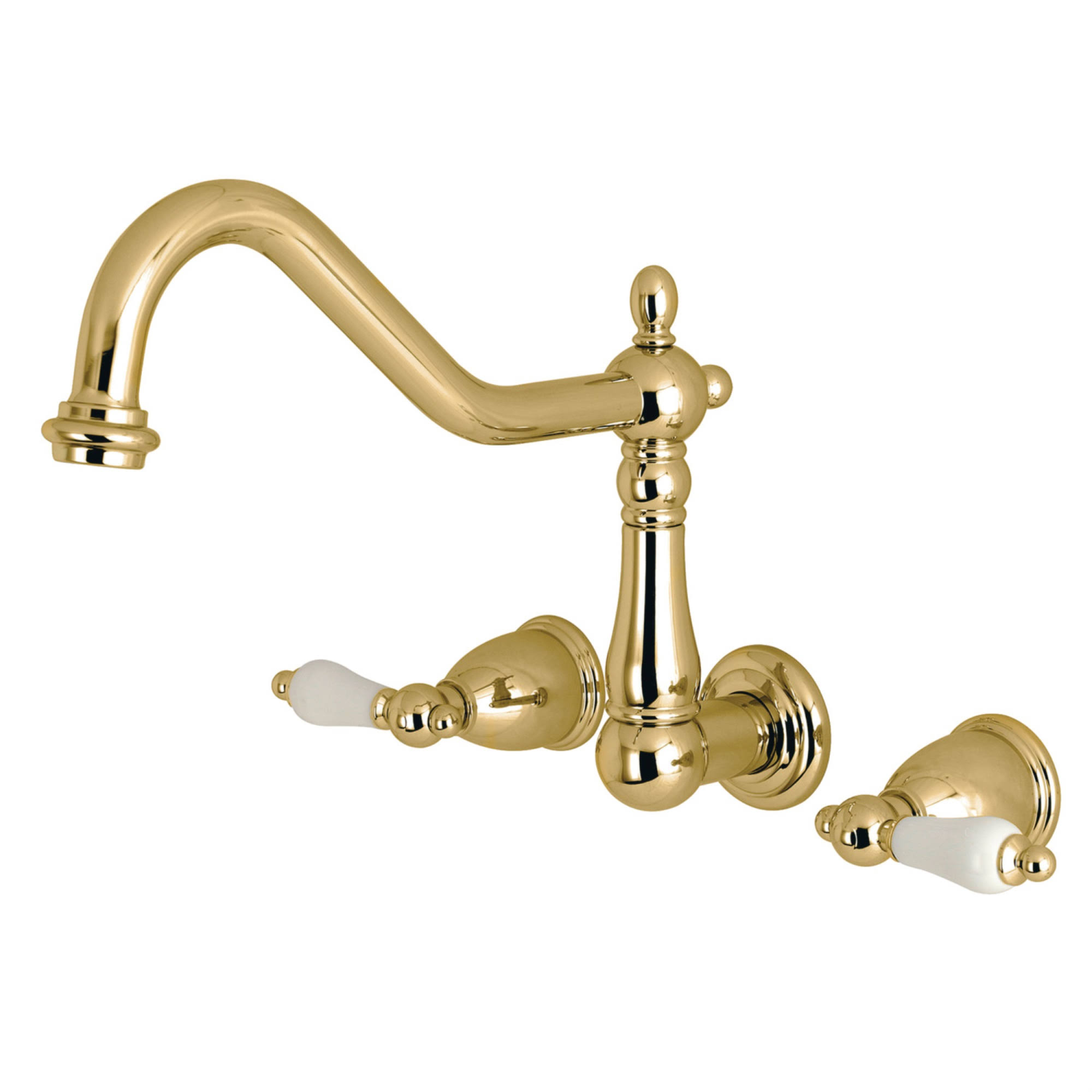 Kingston Brass KS1022PL Heritage Wall Mount Tub Faucet, Polished TSB017_F4HA