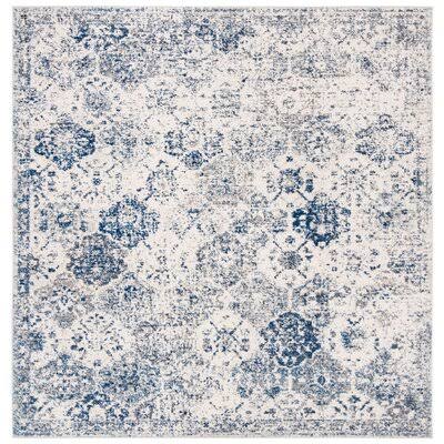 Macy Oriental White/Royal Blue Area Rug Ophelia Co. Rug Size: Square 4' QXKIDT_JGZI