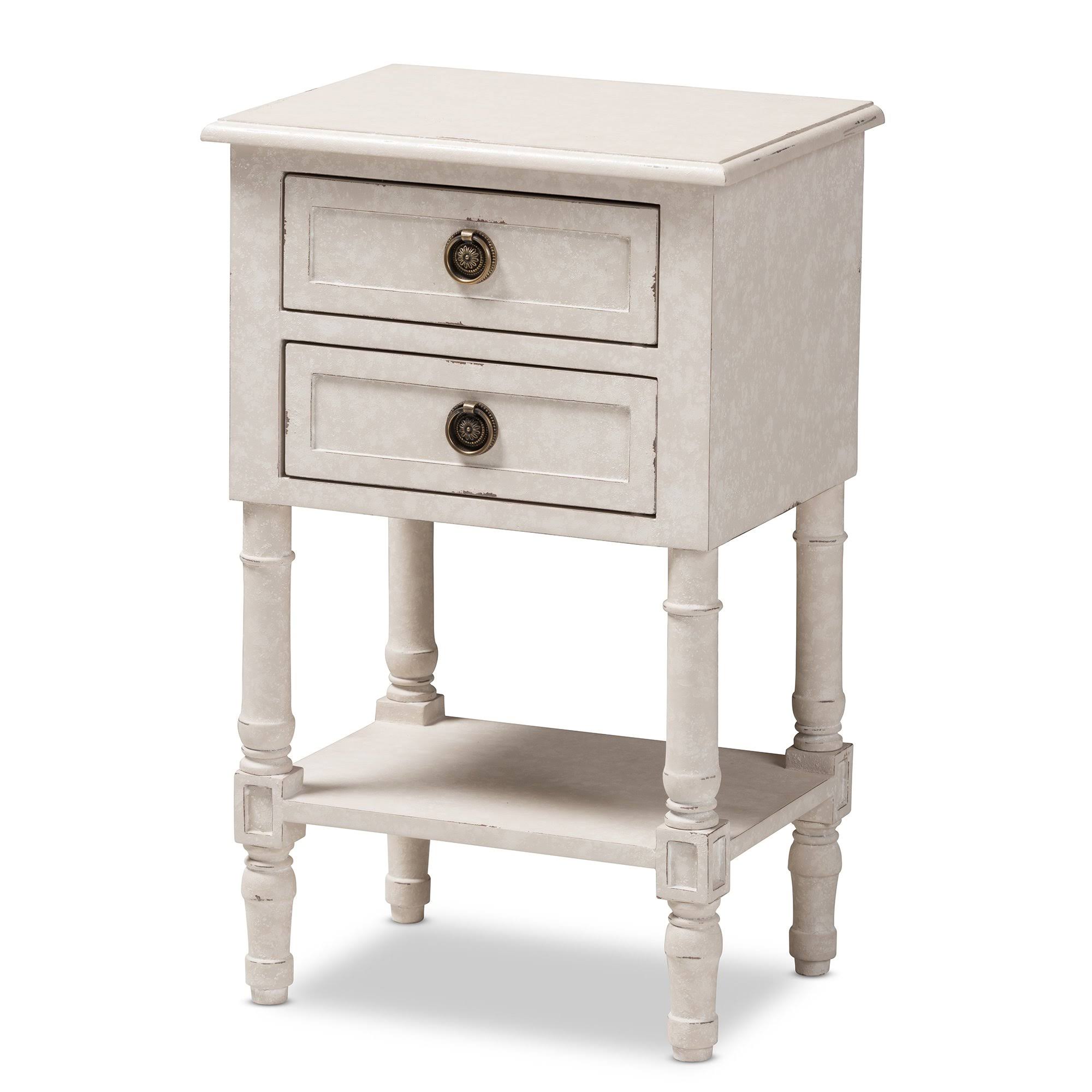 Baxton Studio Lenore Country Cottage Farmhouse 2-Drawer Nightstand FCQQLD_FTNT Baxton Studio Lenore Country Cottage Farmhouse 2-Drawer Nightstand FCQQLD_FTNT