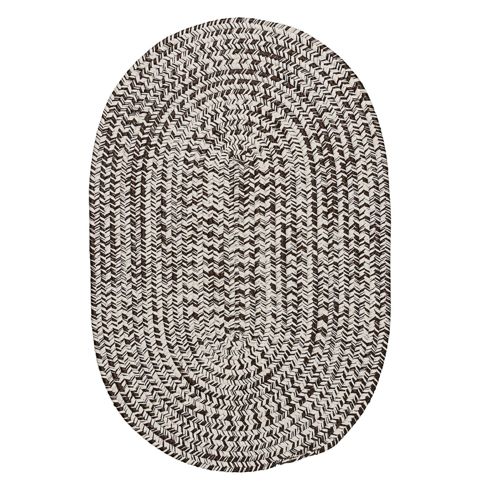 Colonial Mills 3' x 5' Brown and White All Purpose Handcrafted Reversible Oval Outdoor Area Throw 1PSZNV_SNK5