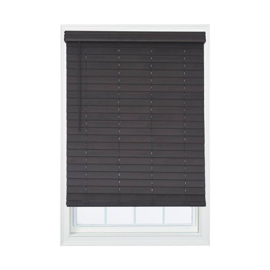 Allen + Roth 2.5-in Slat Width 35-in x 72-in Cordless Walnut Faux Wood Room Darkening Horizontal Blinds in Brown | DFHSD3672-XES9XH_2D5E Allen + Roth 2.5-in Slat Width 35-in x 72-in Cordless Walnut Faux Wood Room Darkening Horizontal Blinds in Brown | DFHSD3672-XES9XH_2D5E