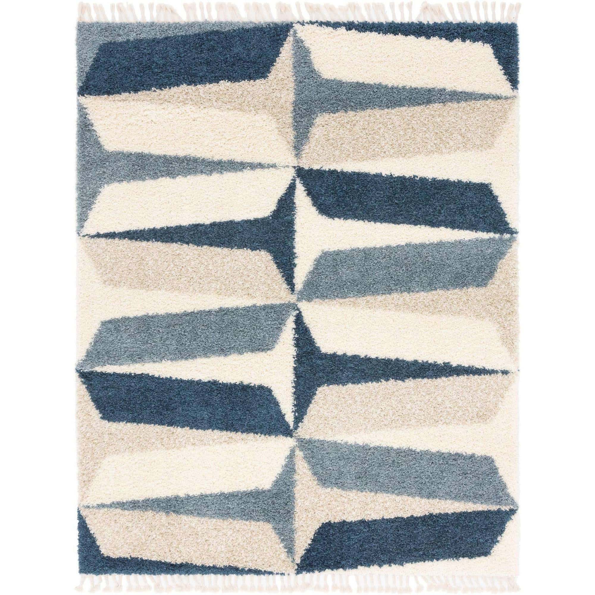 Unique Loom Hygge Shag Balanced Blue 8 ft. x 10 ft. Area 0H6V4O_FIAS