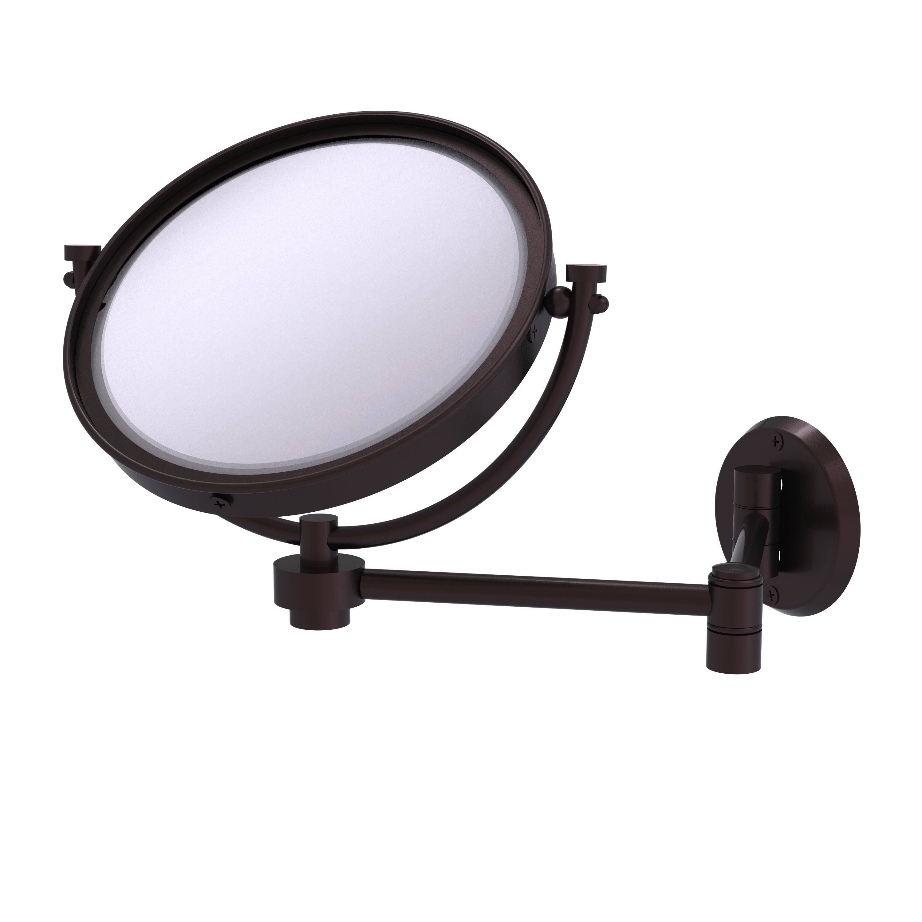 Allied Brass 8-in Wall Mounted Extending Make-Up Mirror 3X Magnification - Matte 9DYAHW_B4WV