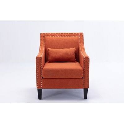 Aalap 10.55Cm Wide Armchair Red Barrel Studio Fabric Orange Linen 1PISIW_EPZV Aalap 10.55Cm Wide Armchair Red Barrel Studio Fabric Orange Linen 1PISIW_EPZV