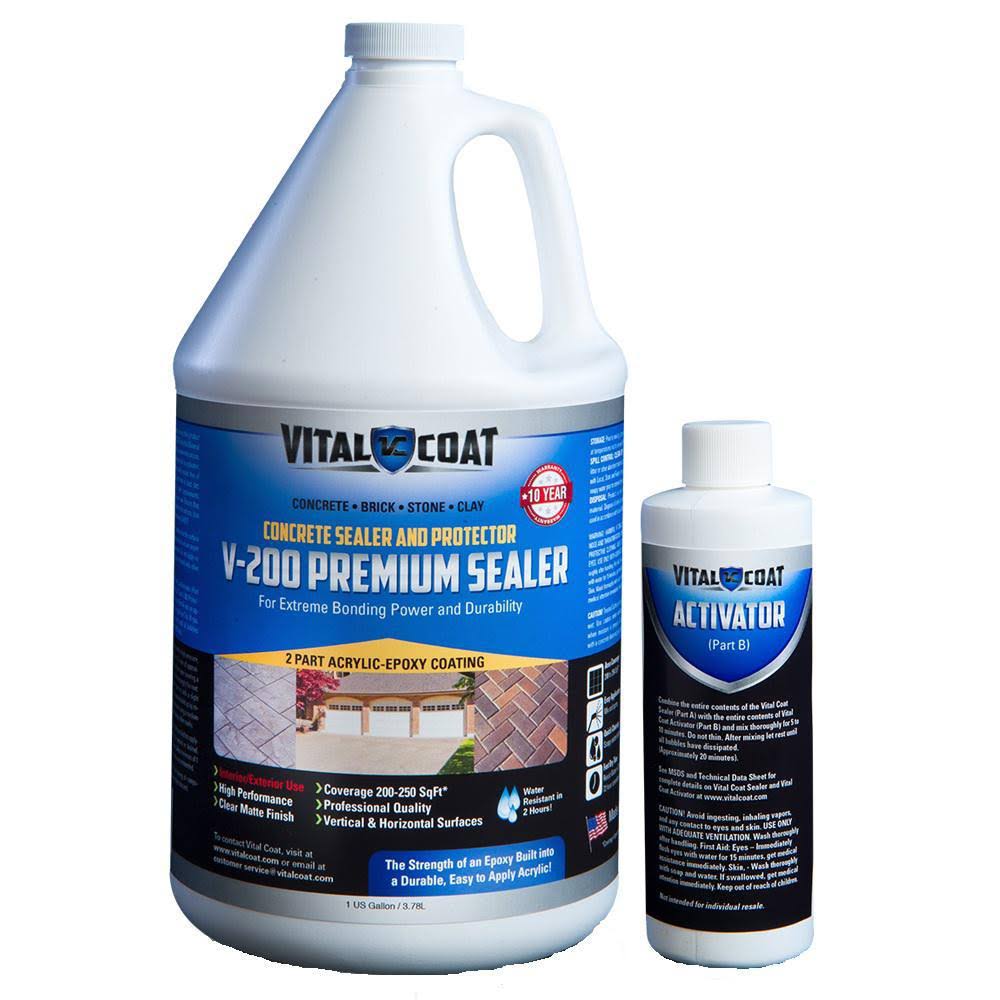 Vital Coat V-200 Protective 9 lb. Water Base Acrylic Epoxy Quick Drying Concrete Masonry and Stone 6XIIBA_DXOX Vital Coat V-200 Protective 9 lb. Water Base Acrylic Epoxy Quick Drying Concrete Masonry and Stone 6XIIBA_DXOX