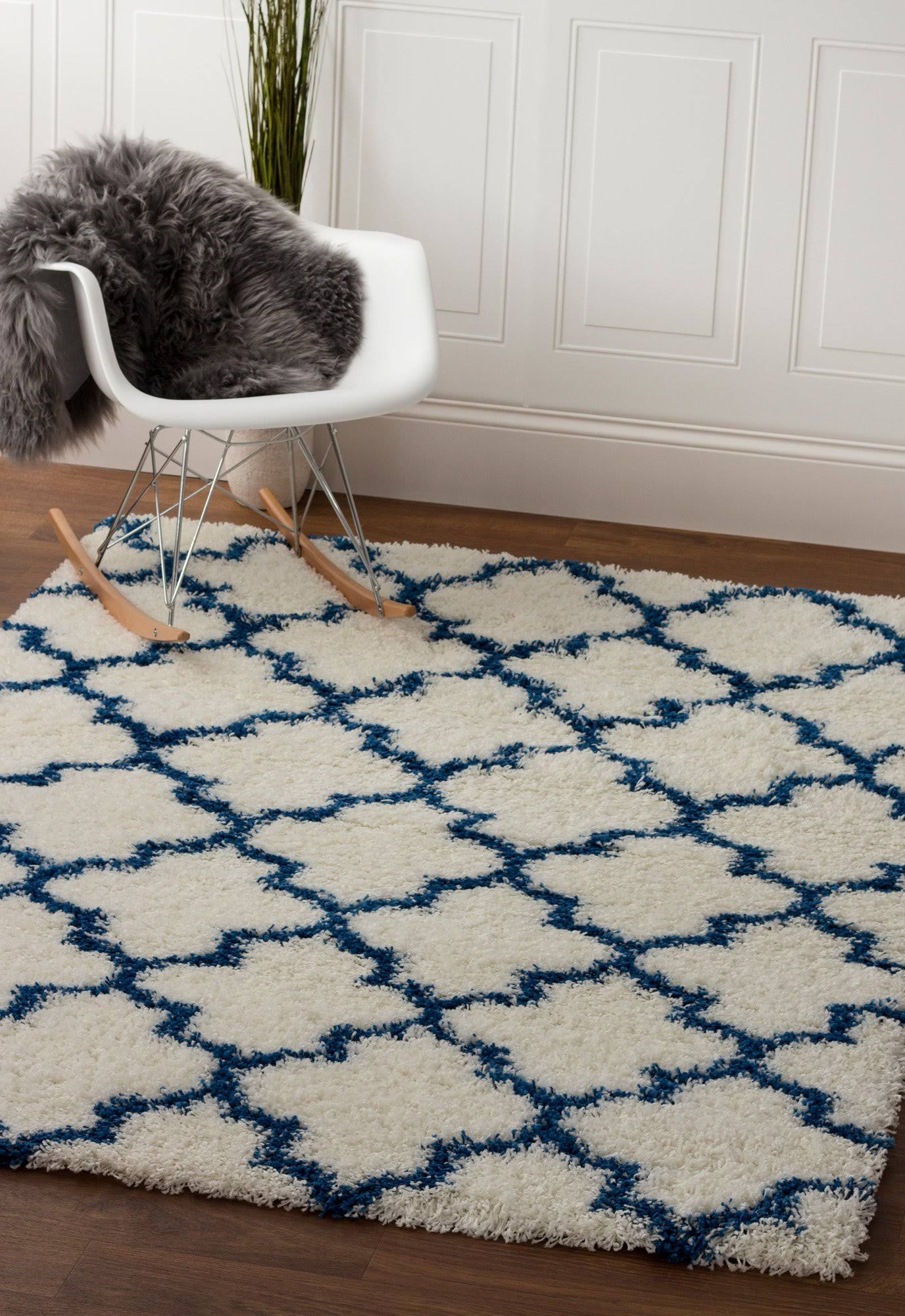 Super Area Rugs Cozy Trellis Shag Rug, FPGOZD_KNOA
