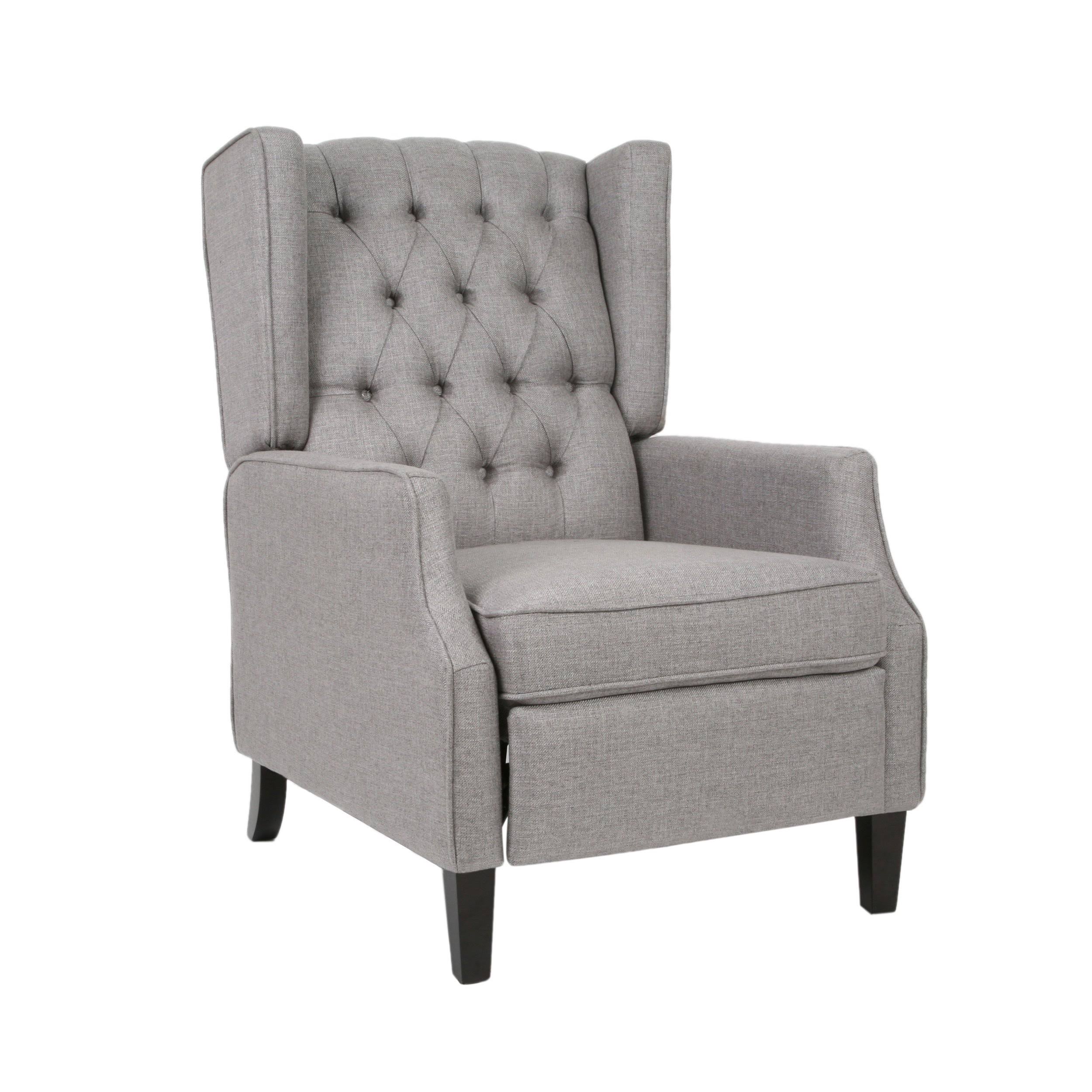 Diana Traditional Wingback Recliner - Gray + Dark RDVGQB_XPUX