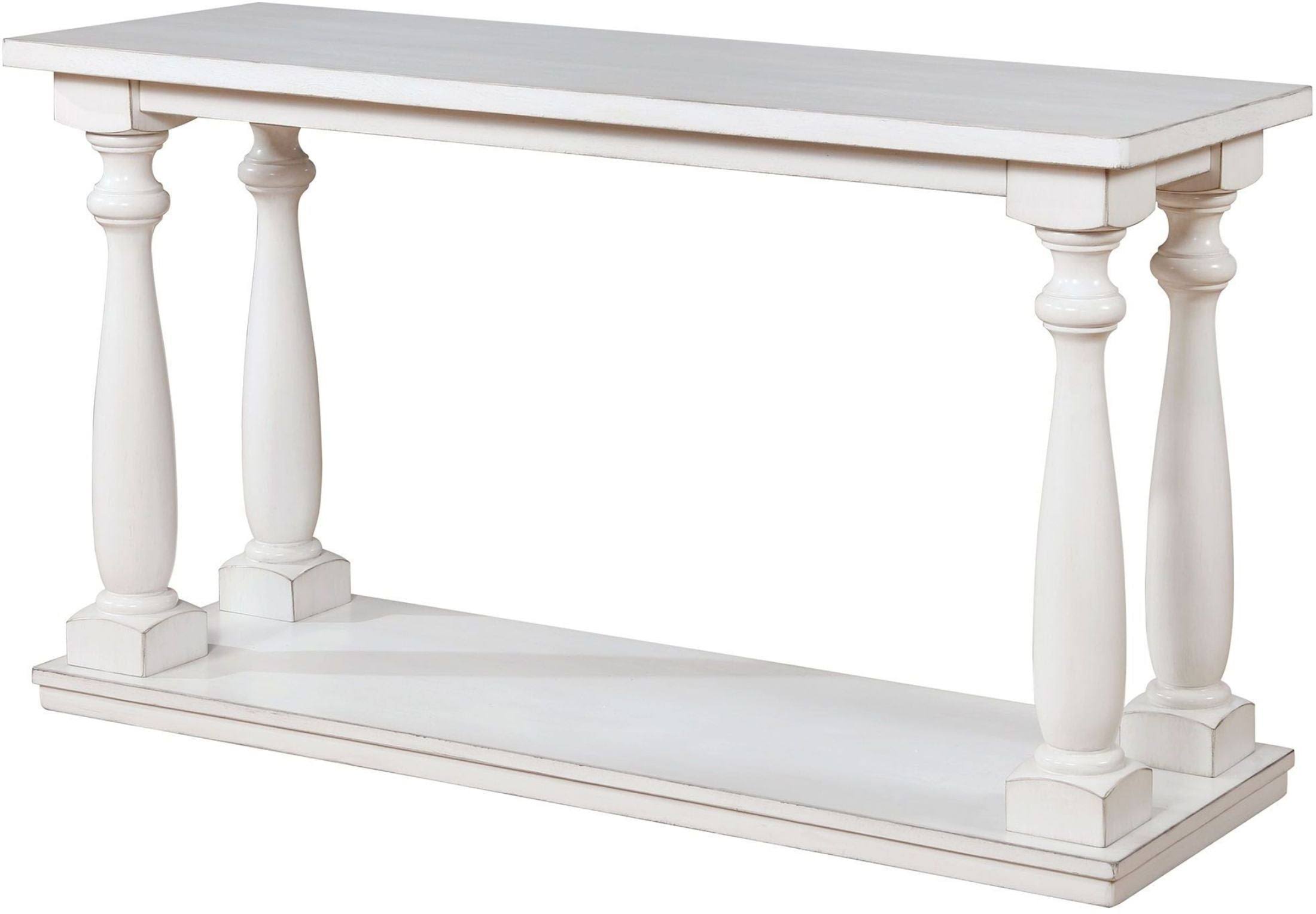 Furniture of America Tammie Antique White Sofa Table CM4421WH-SHTNCY_SPSB Furniture of America Tammie Antique White Sofa Table CM4421WH-SHTNCY_SPSB