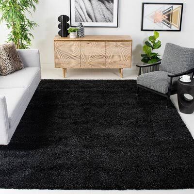 Rowen Black Area Rug Wade Logan Rug Size Rectangle 4' x 6' 9DG7Z7_2MKN