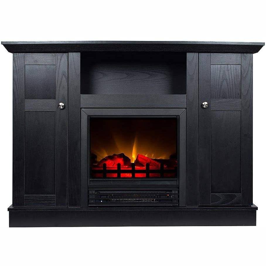 HearthPro Barclay Electric Fireplace Media Cabinet in Black Oak - DJETDV_LSGX HearthPro Barclay Electric Fireplace Media Cabinet in Black Oak - DJETDV_LSGX